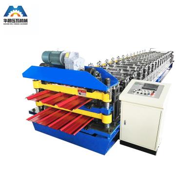 China 5 Rib Trapezoidal Roof Panel Roll Forming Machine Electric Shearing System for sale