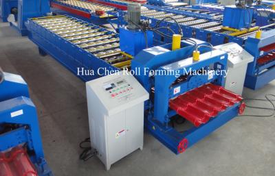 China Custom  Roof Panel Glazed Tile Roll Forming Machine / Metal Sheet Making Machine for sale