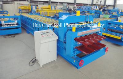 China High Frequency Double Layer Glazed Tile Roll Forming Machine With 15 / 21 Rows for sale
