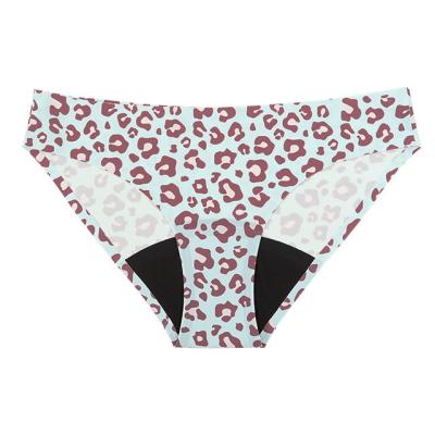 China Breathable Sexy Period Underwear Seamless Leopard Ice Silk Underwear Women'S for sale