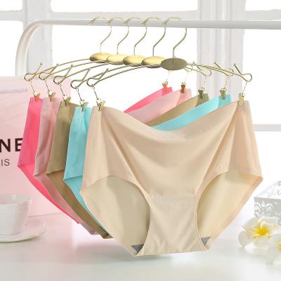 China Anti-Static Seamless Underwear Female Breathable Ice Silk Mid Waist Underwear for sale