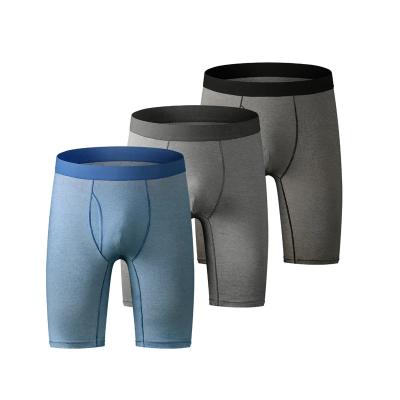China Customized Cotton Spandex Boxer Briefs Underwear for Men Solid Striped Printed Underwear Pack à venda