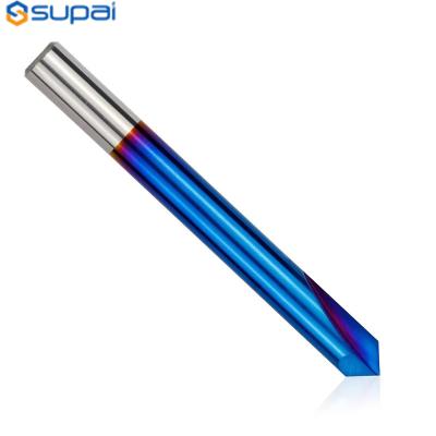 China Chamfer Drill Bit 2-12mm 90 Degree CNC Machine Router Bit Nano Blue Coated  Milling Tool for sale