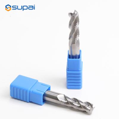 China Roughing End Mill Carbide 3Flutes for Steel Iron Aluminum Acrylic Wood Milling Cutter 6 10 12mm CNC Milling Tools for sale