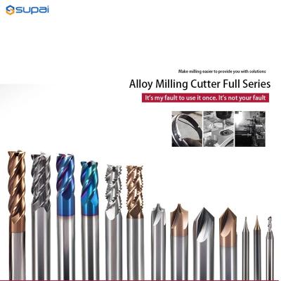 China CNC Carbide End Mills 2 3 4 Flute Tungsten Machine Milling Cutter Tools Metal Key Seat Face Router Bit for sale
