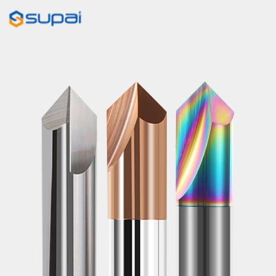 China Chamfer End Mill 90° 2-12mm 2 Flute Chamfer Cutter Router Bit Aluminum/Copper/Metal for sale