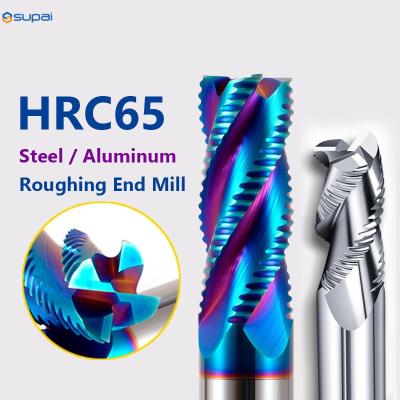 China Carbide Roughing End Mill 4 Flutes CNC Milling Cutter Bits For Steel Metal 4mm To 20mm for sale