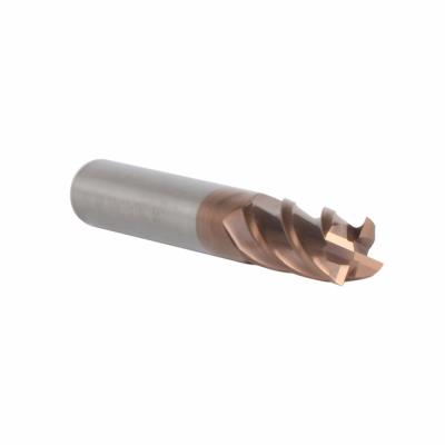 China Tungsten Steel End Mills HRC55 Coated TiAIN 4 Flute Flattened Head CNC Milling Cutters End mills Tools for sale