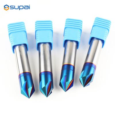 China Tungsten Carbide 4 Flutes Chamfer End Mill CNC Cutting Tools for sale