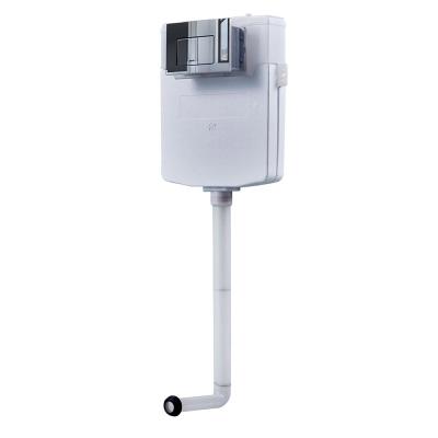 China Bottom Inlet Connection Single Piece Slim Concealed Cistern with Push Button Flush Button for sale