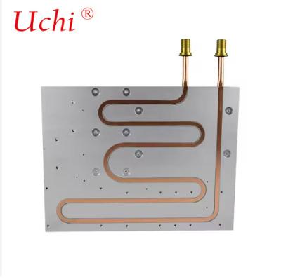 中国 Customized Liquid Cold Plate CNC Machined Epoxy Filled Burial Flat Tube Water Cooling Plate 販売のため