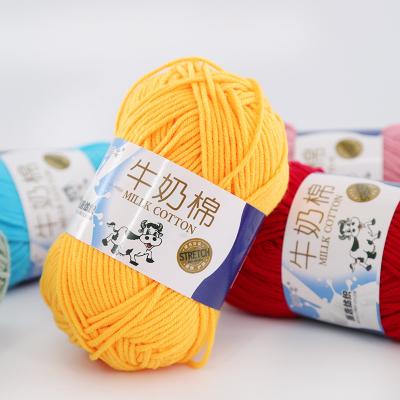 China Professional Export Trade Acrylic Material Milk Cotton Knitting blended Yarn 5ply Crochet Milk Cotton Yarn For Baby for sale