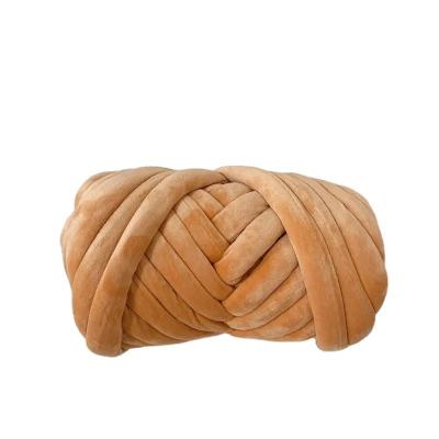 China New model hot sale cotton braid tube yarn  super thick and soft 250g yarn Velvet Tube for bag for sale