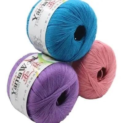 China wholesale high quality super soft 50g/roll 100% natural linen fibre lace yarn for crochet for sale