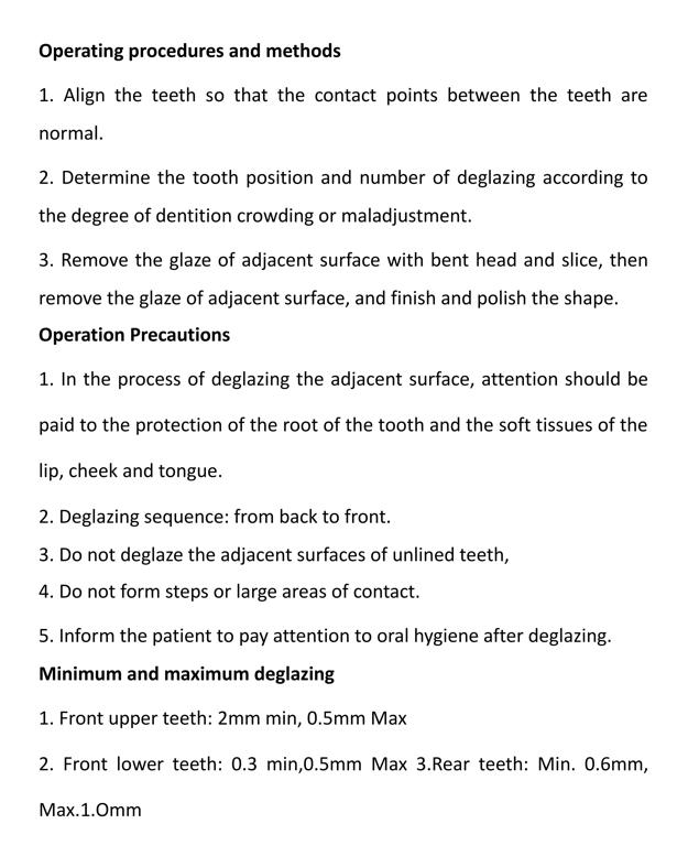 Orthodontic stripping blade detailed view