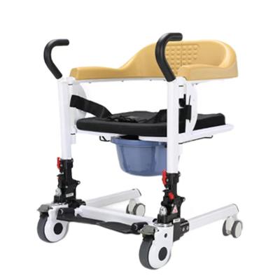 China Light Yellow Hydraulic Transfer Chair  Disabled Person Use ABS Board for sale