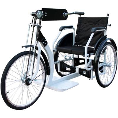 China Hand Cranked  Medical Transport Chair  Steel Spray Frame Tricycle For  Disabled for sale