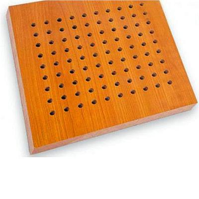 China Soundproof Perforated Wood Acoustic Panels Fiberglass Insulation Wooden Board for sale