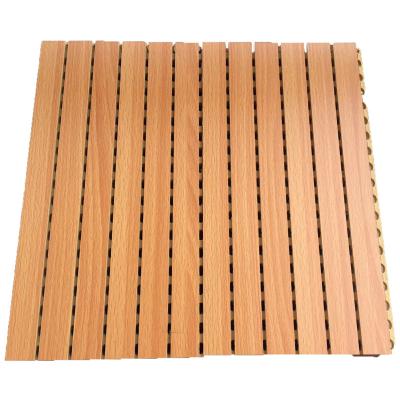China Sound Absorption Grooved Acoustic Panel Conference Room Wooden Wall Panels for sale