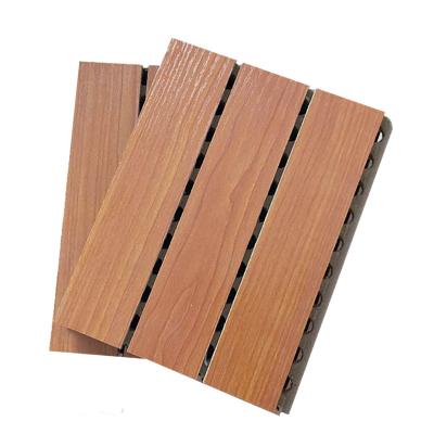 China Melamine Finish Grooved MDF Sound Proof Acoustic Wood Panels With Holes for sale