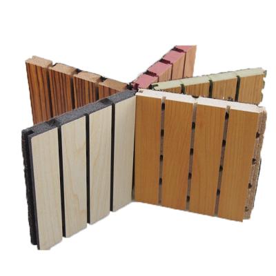 China Sound Absorbing Wooden Grooved Acoustic Panel / Decorative Wall Board for Music Room for sale