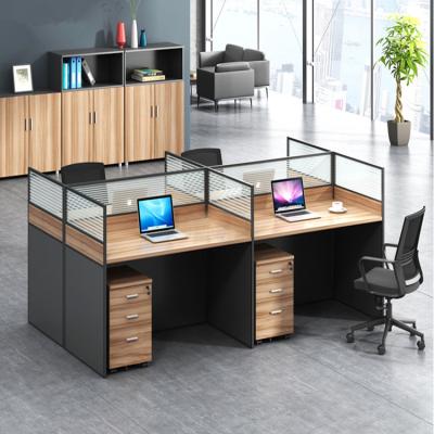 China Forme a cubículos de madera el escritorio del puesto de trabajo de las divisiones/4 personas de los muebles de oficinas en venta