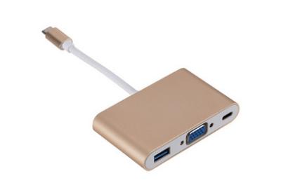 China Macbook Gold Ultra Thin Powered 10Gbps 3 In 1 USB C HUB OEM / ODM for sale