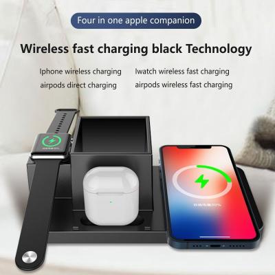 China 4-In-1 Multifunctional Wireless Charger 15W Fast Magnetic Charger Stand With Pen Holder for sale