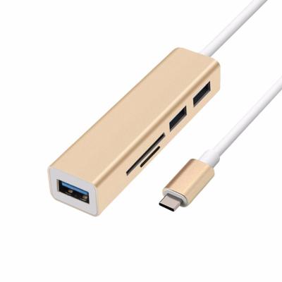China Self Powered 5Gbps 3 Port Strip Shape Multiple USB C Hub for sale