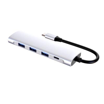 China Superspeed 5 In 1 PD Port Multiple USB C HUB Adapter for sale