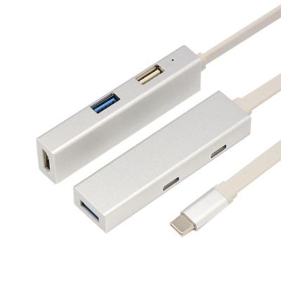 China HDMI 4K Silver 5 In 1 Aluminum Alloy Powered USB C HUB for sale
