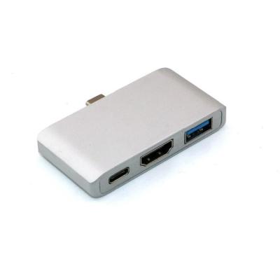 China 2-4Ports Macbook Gold USB C HUB Ultra Thin Powered 10Gbps 3 In 1 for sale
