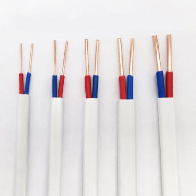 China 2 Core 2.5 Square Flat Wire Electrical Cable White Sheathed Parallel for sale