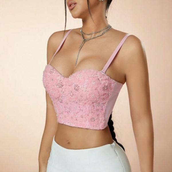 Quality Summer strapless chest beauty back corset tops sexy vest short bra corset for sale