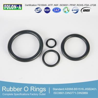 China Tensile Strength Black NBR O Rings Smooth Surface -25.C To 100.C Temperature Range for sale