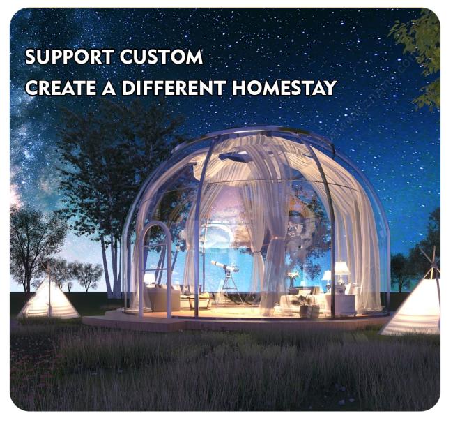 High-end aluminum alloy frame transparent PC creative star tent room box seal good cost-effective Bubble house