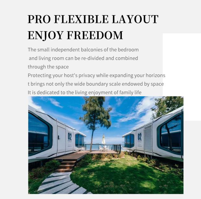 Customized Vacation Space Capsule Leisure house Steel Frame Structure mobile House Prefabricated