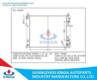 China NISSAN VERSA 1.6' 12-AT Aluminum Nissan Radiator OEM 21460-3A83A/1HS3A for sale