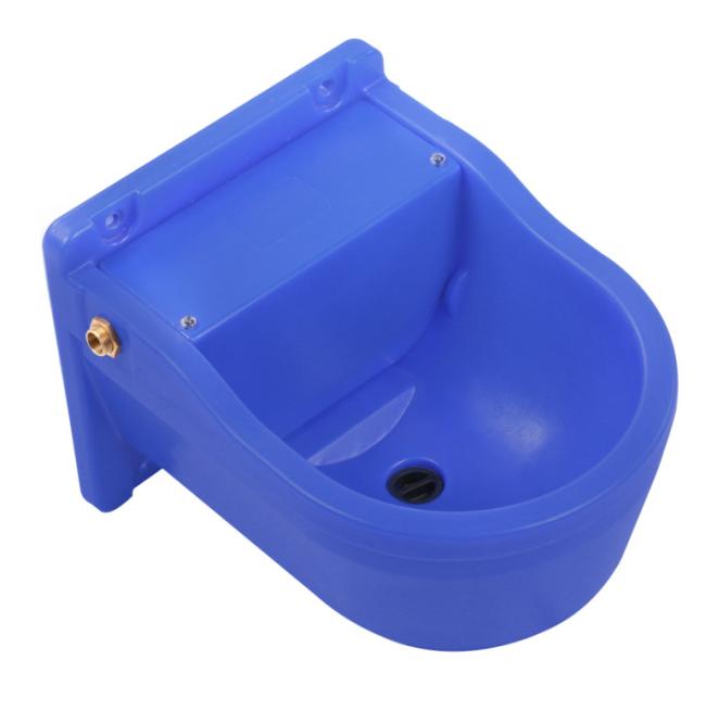 Terrui Durable PP Plastic Livestock Water Bowl showing wall-mounted installation in stable environment