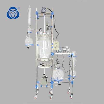 China Plant Extraction Borosilicate Glass Reactor , Double Jacketed Glass Reactor High Safety for sale