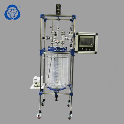 China Reator de vidro do laboratório de 100 litros, Borosilicate alto de vidro de aço inoxidável 3,3 da embarcação de reator à venda