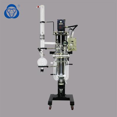 China Lab Use Elevating Rotary Jacketed Glass Reactor Vessel For Distillation for sale