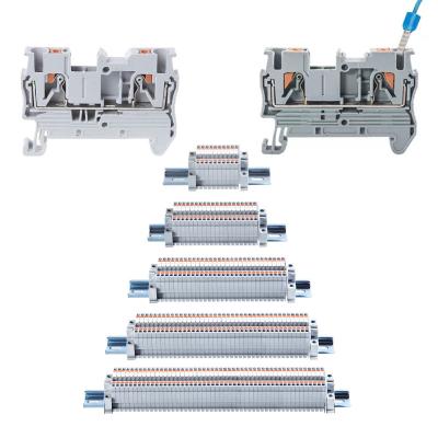 China Din Rail Mounted Terminal Blocks Modular Set Screwless Spring Crimping PT 2.5 mm² Plug-in Connectors for sale