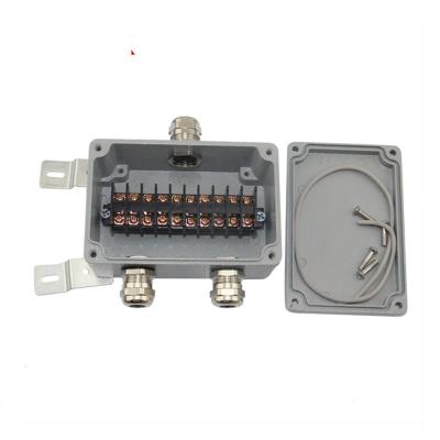 China 3 Ways IP65 Waterproof Aluminum Distribution Junction Box with Terminal Blocks 125*80*55mm for sale