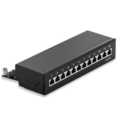 China 12 Port Pacthpanel UTP Wall Mount RJ45 Patch Panel Cat6 Cable Distributor Distributor Box Splitter for sale
