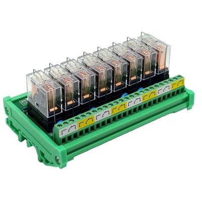 China 8 Ways Pluggable Relay Module PLC Output Amplifier Board DC 12V 24V for sale