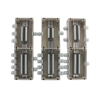 China Electrical Cable Distribution Junction Box 200*120*75mm Waterproof with Din Rail Terminal Blocks for sale