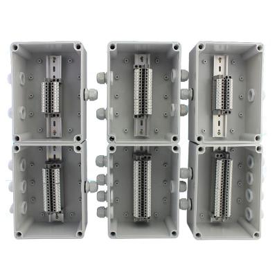 China Cable Distribution Junction Box 200*150*100mm Waterproof with Din Rail Terminal Blocks for sale