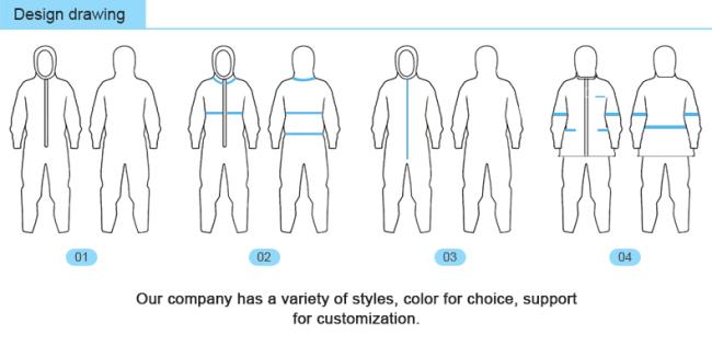 Free sample Industry safety protective disposable nonwoven SMS coveralls with hood