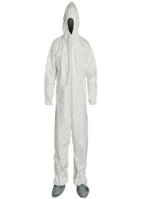 China SMS Disposable Tyvek Coveralls Low Lint With Front Zipper Closure for sale